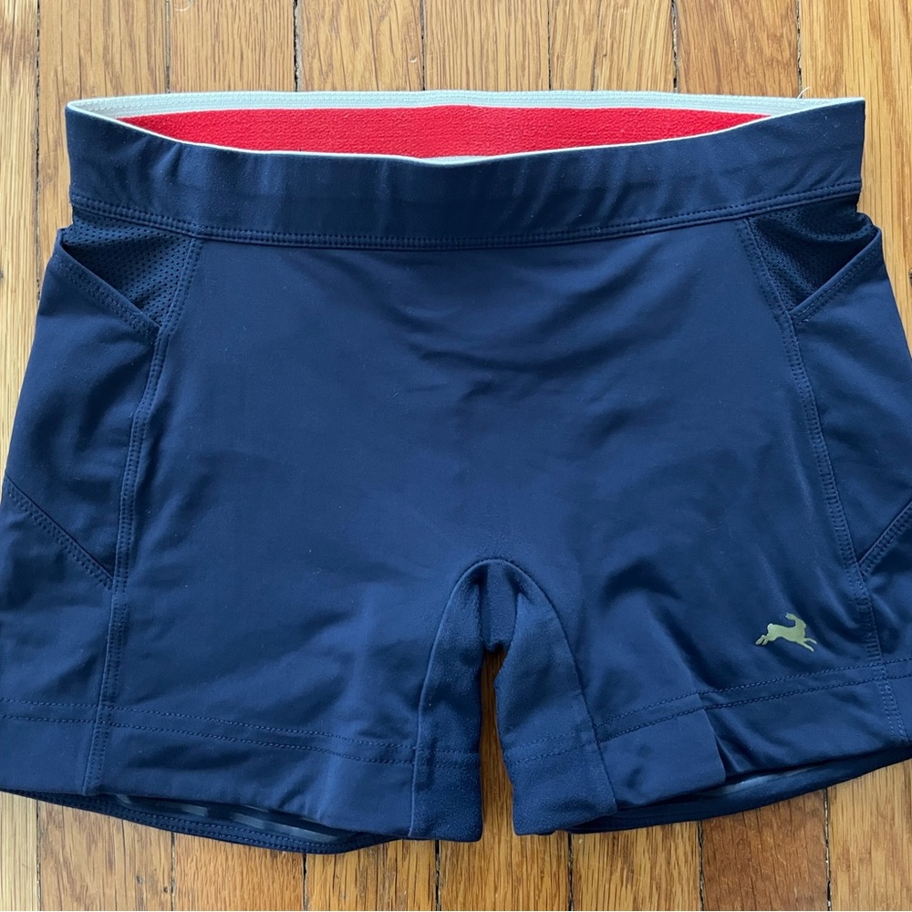 Tracksmith Navy Blue Lane Five Short Tights